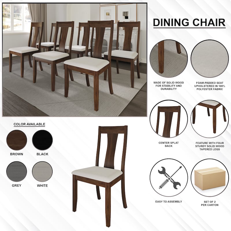 CraftPorch Vintage Style Wooden Dining Chairs (Set of 2) - N/A