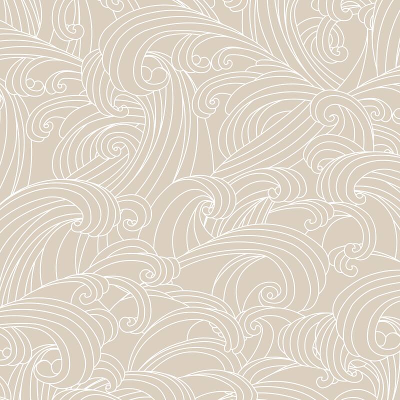 Veer Decor Big Wave Wallpaper - Beige