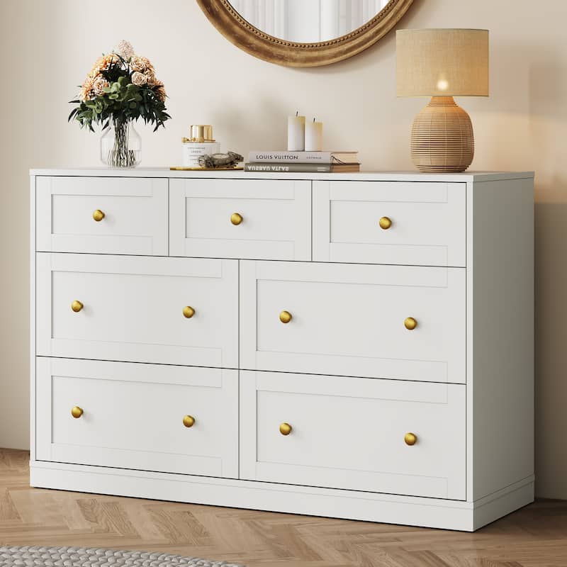 White 7-Drawer Dresser