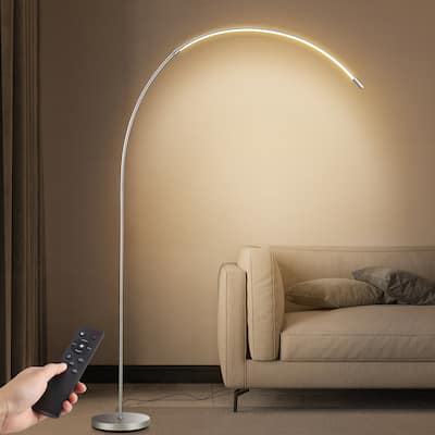 Arc Floor Lamp with Touch Control 3 Color Temperatures Brightness - Black