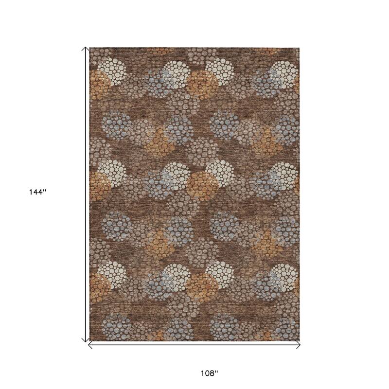 HomeRoots Polka Dot Transitional Rectangle Outdoor Rug