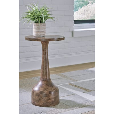 Signature Design by Ashley Joville Medium Brown Accent Table - 14"W x 14"D x 23.75"H