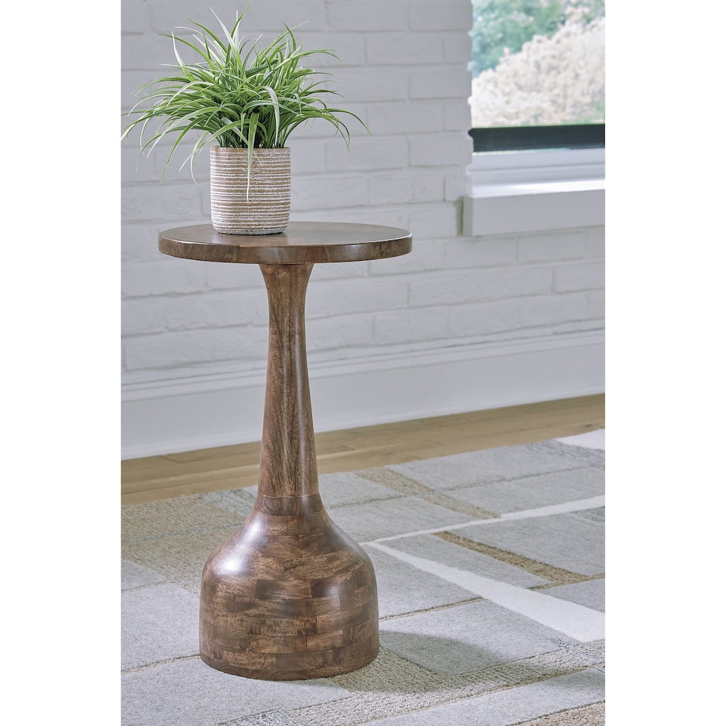Signature Design by Ashley Joville Medium Brown Accent Table - 14"W x 14"D x 23.75"H