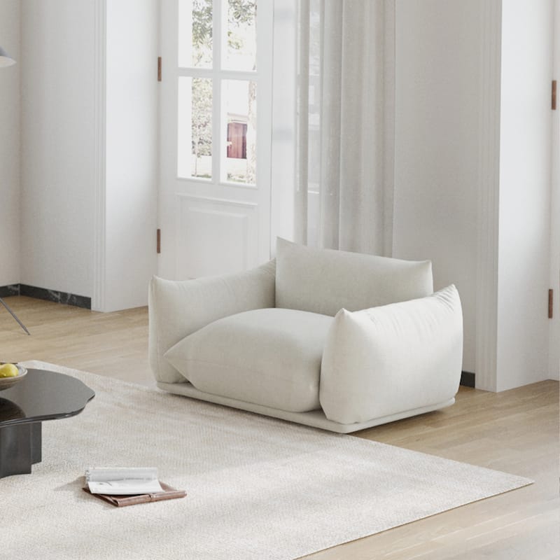 Sponge Soft Single Sofa Accent Chair Chenille Fabric Sofa
