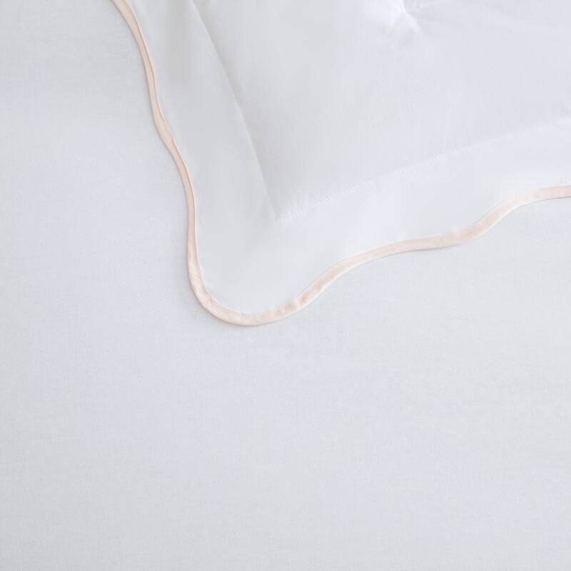 Martha Stewart Simple Scallop Cotton Duvet Cover Set