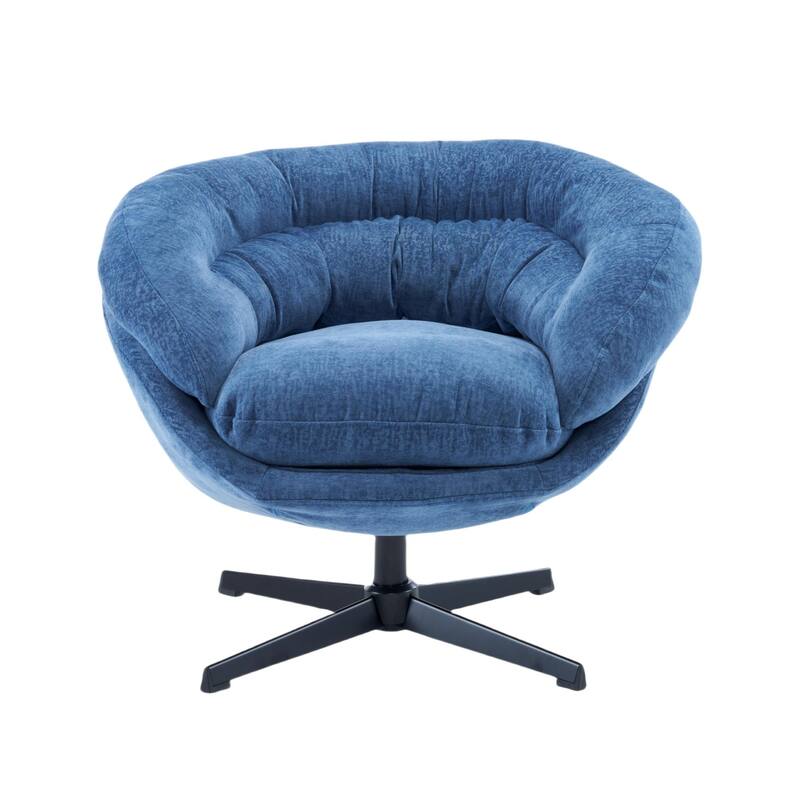 Ergonomic Chenille Office Chair Swivel Chair, Rotating Chair Club Chair Accent Chair with Removable Cushion