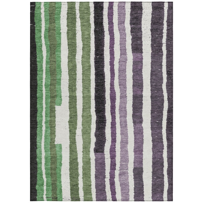 HomeRoots Striped Transitional Rectangle Outdoor Rug