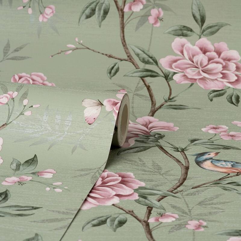 Fine Decor Akina Sage Floral Wallpaper