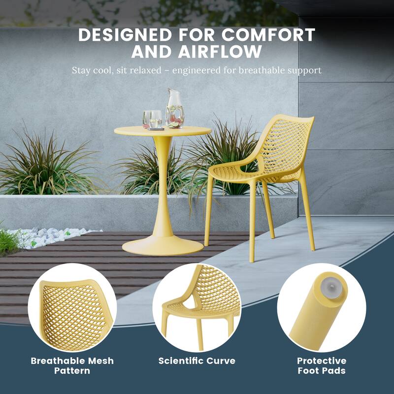 Frond and Form Outdoor Stacking Dining Side Chair (Set of 2)