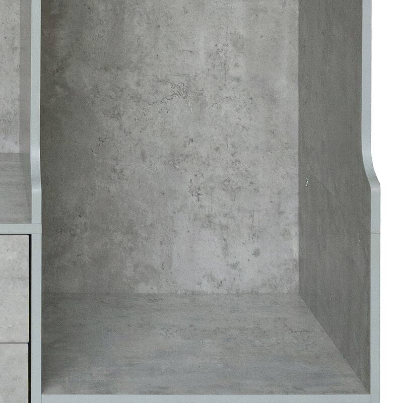 Open Wardrobe Armoire Closet, Armoire Wardrobe with 2 Hanging Rails and 3 Drawers, Wooden Wardrobe Storage Closets