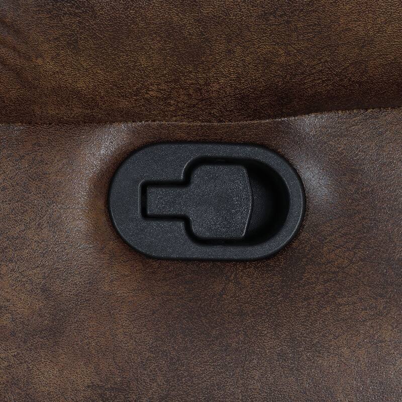 Steve Silver Saddle Brown Faux Leather Manual Reclining Console Loveseat