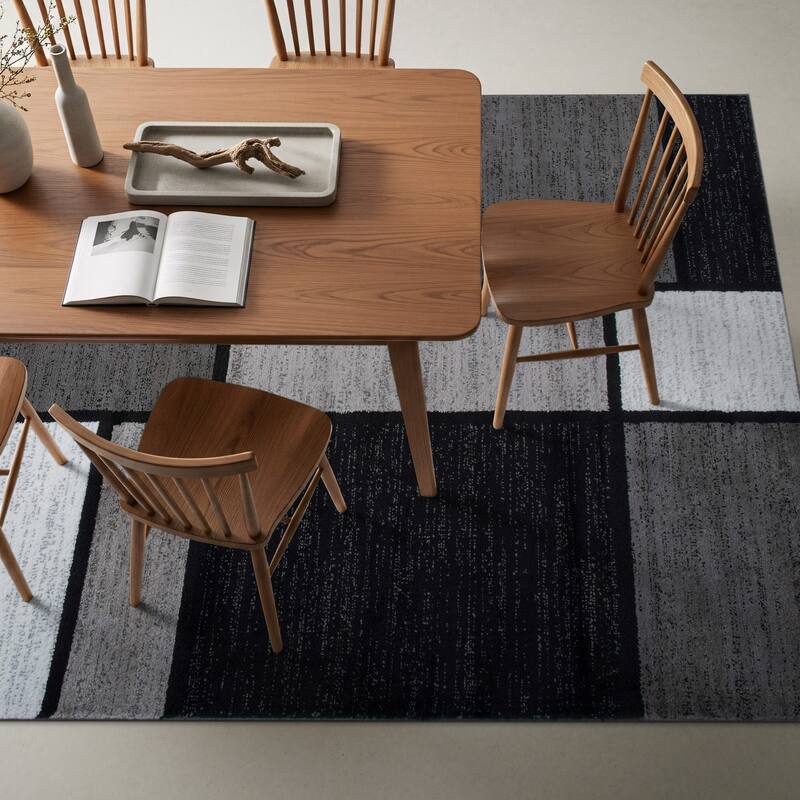 World Rug Gallery Contemporary Modern Boxed Color Block Area Rug