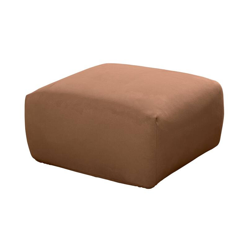 SureFit Stretch Suede Square Ottoman Slipcover with Elastic Bottom