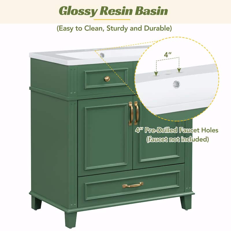 30'' Solid Wood Bathroom Vanity with sink