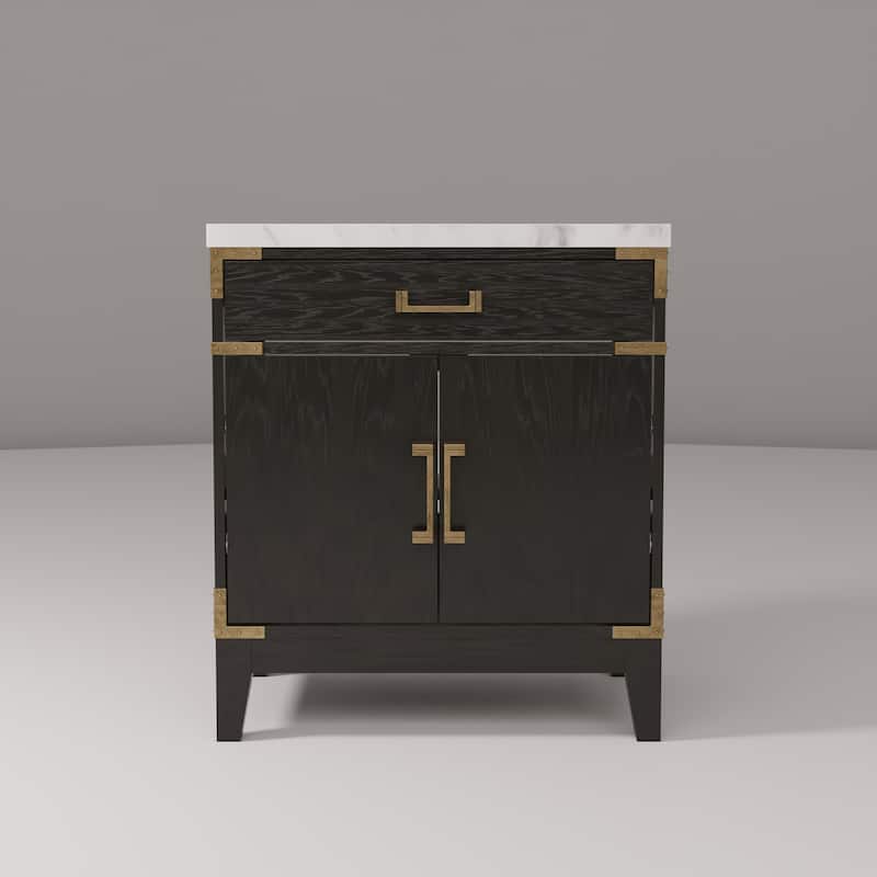 Laurel Bath Vanity with Carrara Marble Top and Sink