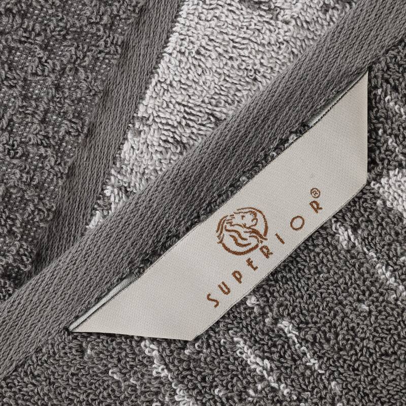 Superior Lodie Cotton Jacquard Solid and Two-Toned 9 Piece Towel Set