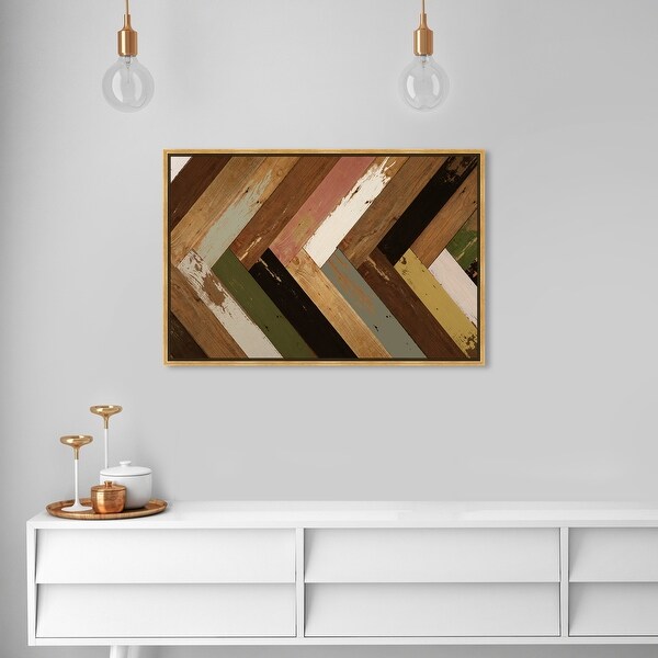 Oliver Gal 'Wood World' Abstract Wall Art Framed Canvas Print