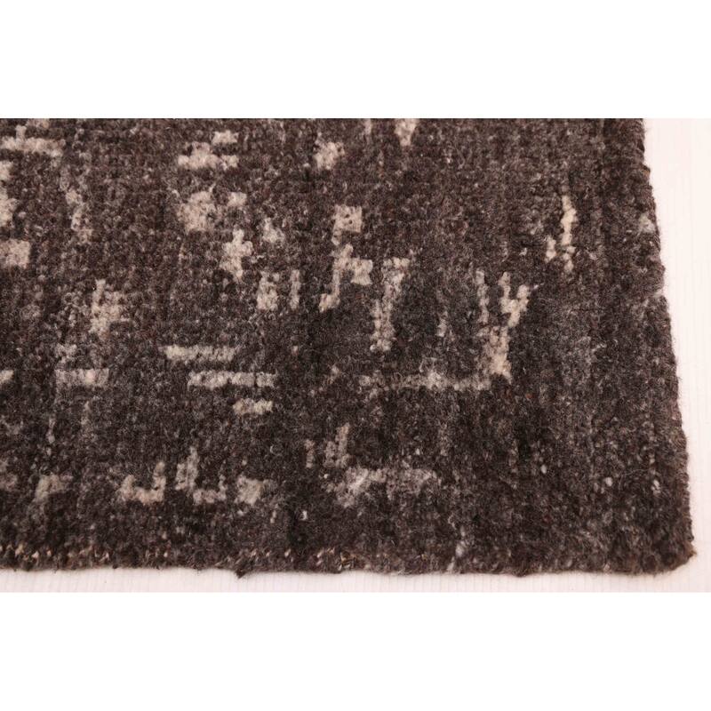 ECARPETGALLERY Hand-knotted Elysian Dark Grey Wool Rug - 8'1 x 10'0
