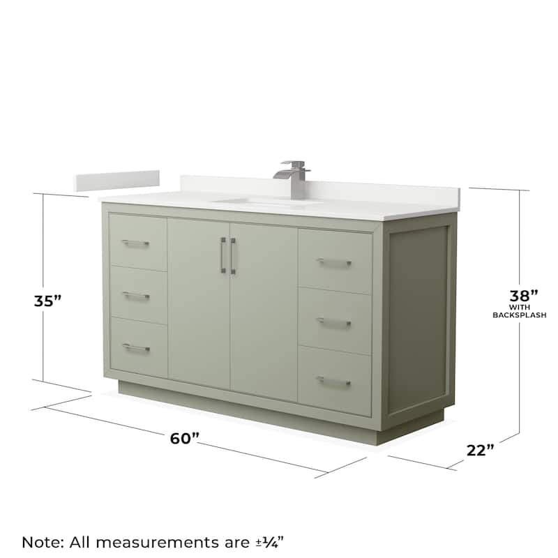 Wyndham Collection WCF111160S-QTZ-UNSM58 Icon 60" Free Standing Single
