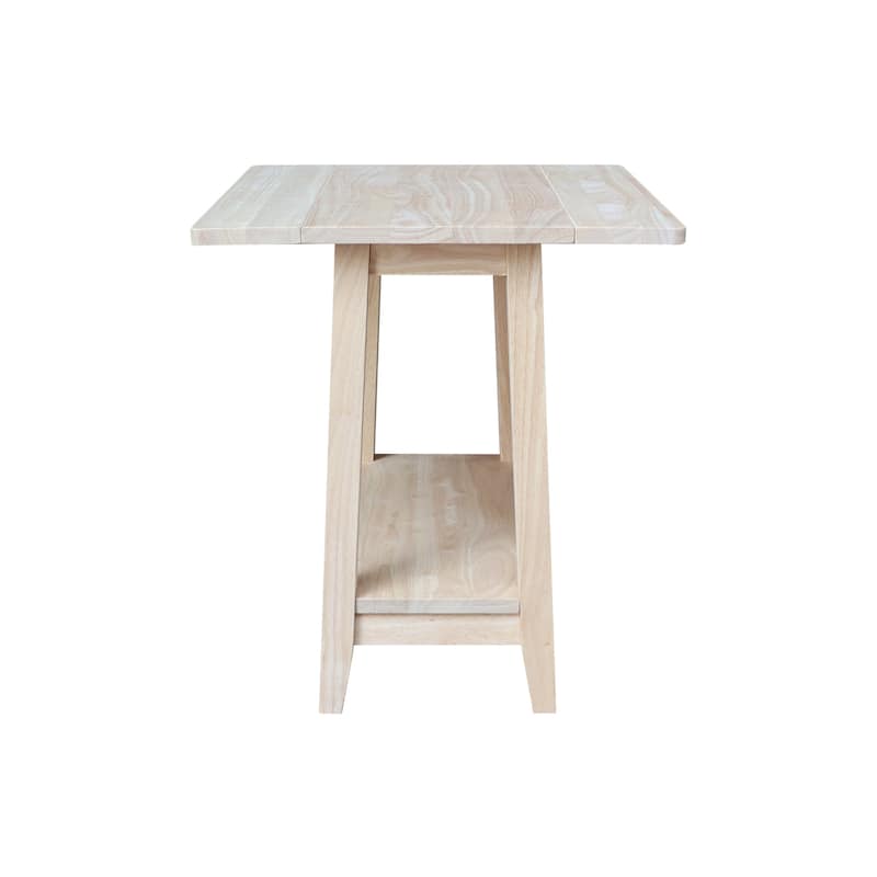 Square Solid Wood Drop Leaf Side Table