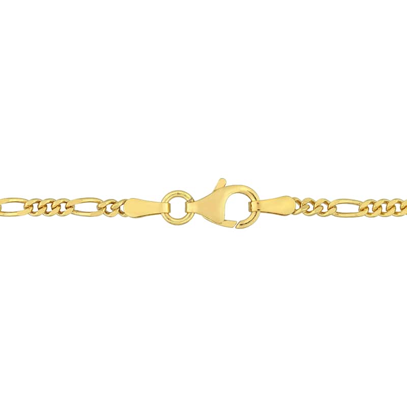 Miadora 18kt Yellow Gold Plated Sterling Silver Figaro Bracelet