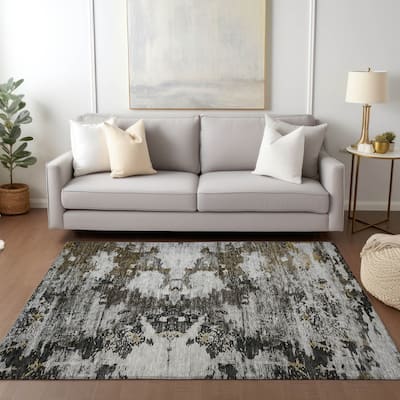 Machine Washable Indoor/ Outdoor Chantille Modern Abstract Rug