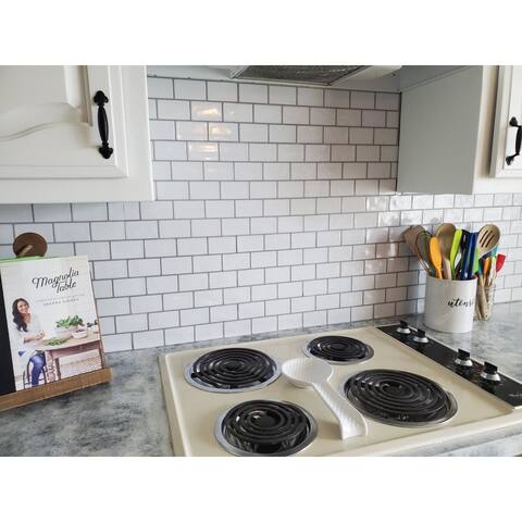 Subway Tiles Peel and Stick Backsplash, Stick on Tiles Kitchen Backsplash (Thicker Design Pack of 10)