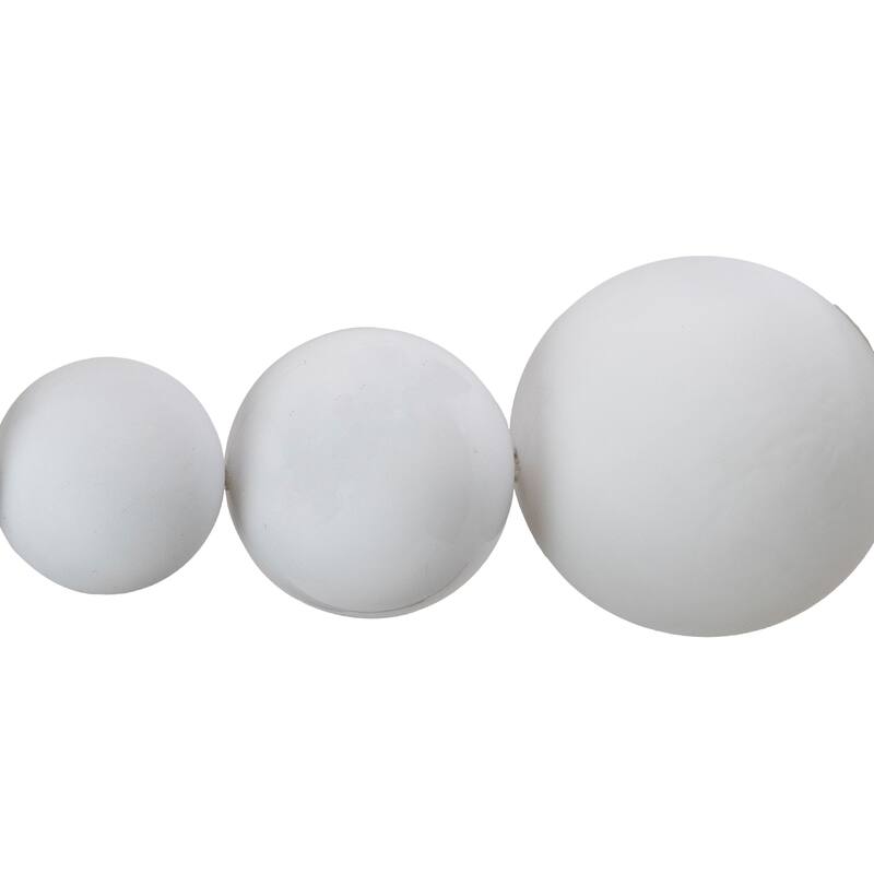 6' White Shiny and Matte Shatterproof Ball Christmas Swag