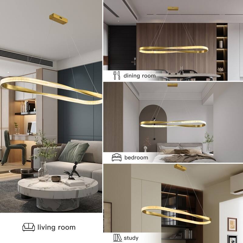 Modern Led Chandelier Dimmable Pendant Light Kitchen Island Lighting