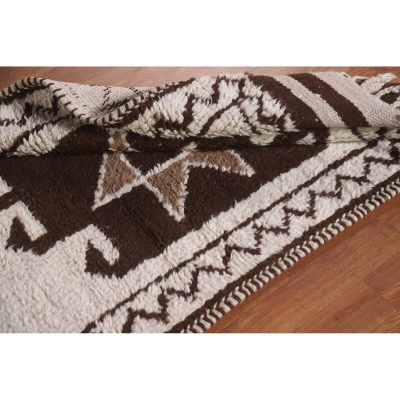 Anatolian Beige Turkish Runner Rug Handmade Wool Carpet - 3'2"x 10'9"