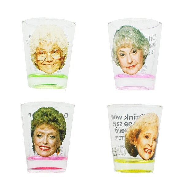 Golden Girls Shot Glasses, Set of 4 Perfect for the Golden Girls Drinking Game - Multi