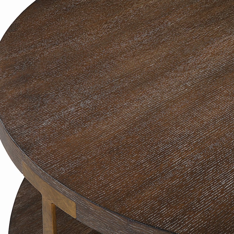 Uttermost Palisade Round Wood Coffee Table - 40 W X 17 H X 40 D (in)