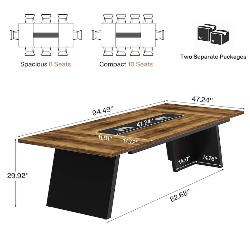 8ft Conference Table, Modern Office Meeting Room Table