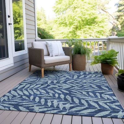 Machine Washable Indoor/ Outdoor Chantille Palm Rug