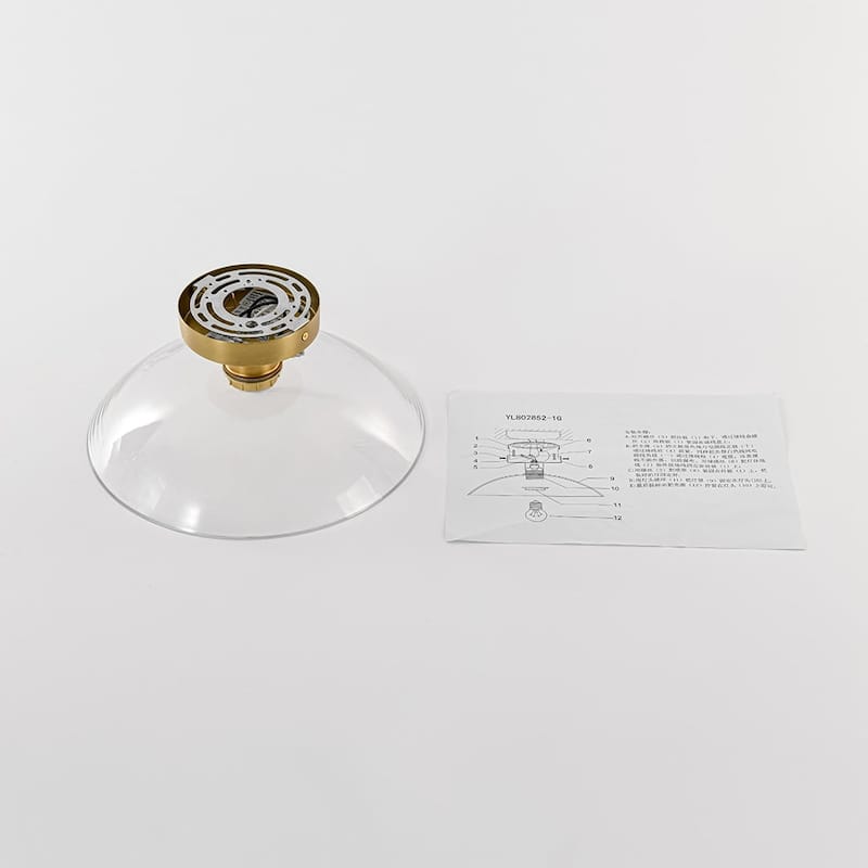 1-Light Simple Glass Dome Shade Semi Flush Mount 11.8 Inches