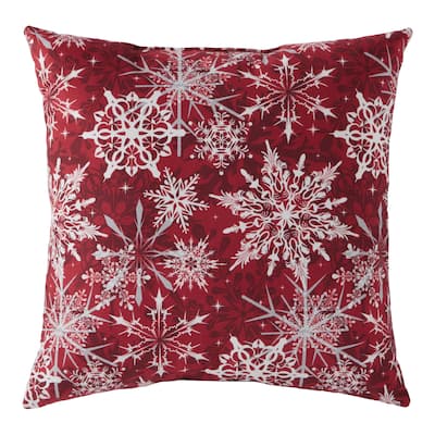 Snowflakes 18-inch Holiday Throw Pillow