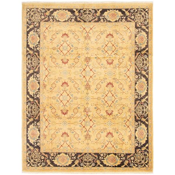Hand-Knotted Wool Rug Peshawar Oushak Bordered Black Rug 8'0 x 9'10 Bedroom eCarpet Gallery Large Area Rug for Living Room 362217 Hand-Knotted Wool Rug Peshawar Oushak Bordered Black Rug 8'0 x 9'10 Bedroom eCarpet Gallery Large Area Rug for Living Room 362217