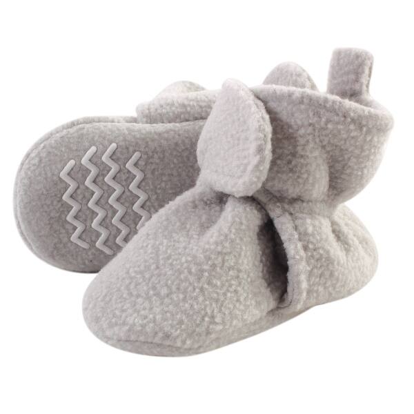 slide 1 of 1, Hudson Baby Baby Cozy Fleece Booties, Light Gray 0-6 Months - Light Gray