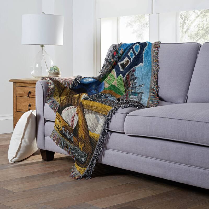 MLB Woven Tapestry Throw Blanket