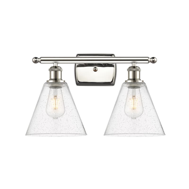 Innovations Lighting 516-2W-12-18 Berkshire Vanity Berkshire 2 Light - Polished Nickel / Seedy