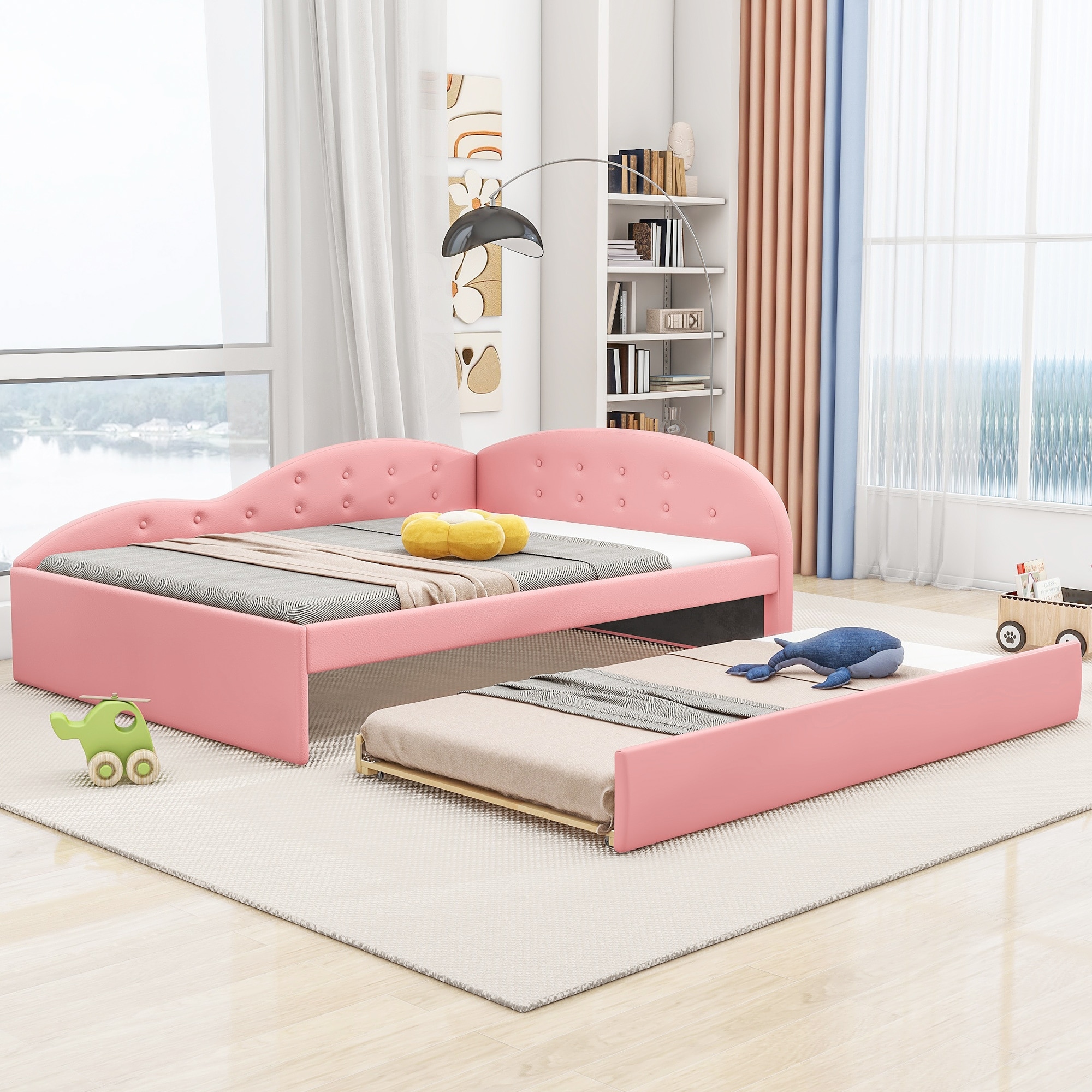 Pink tufted 2025 daybed