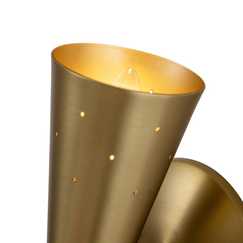 2-Light Modern Metal Eyelet Hourglass Wall Sconce