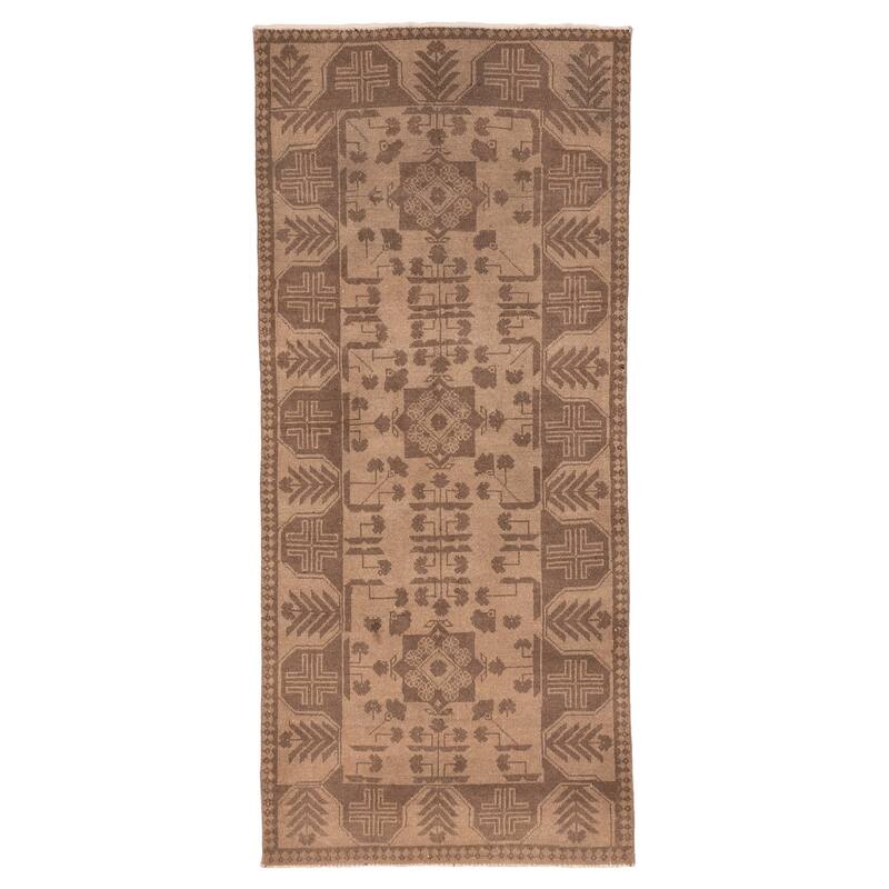 ECARPETGALLERY Hand-knotted Finest Khal Mohammadi Tan Wool Rug - 2'6 x 5'10