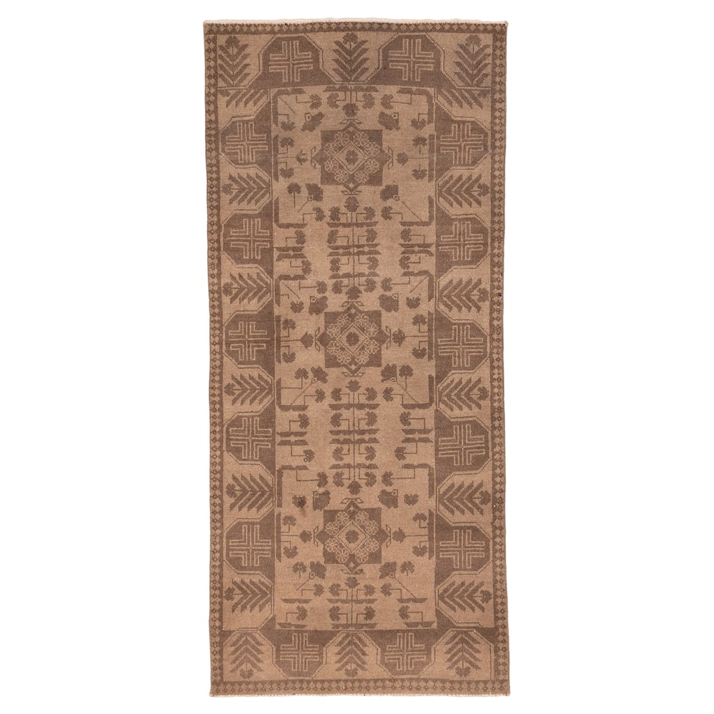 ECARPETGALLERY Hand-knotted Finest Khal Mohammadi Tan Wool Rug - 2'6 x 5'10