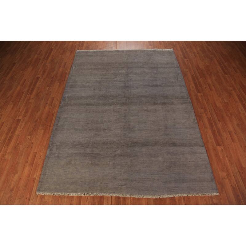 Gabbeh Modern Area Rug Hand-Knotted Contemporary Wool Carpet - 6'11" x 9'7"