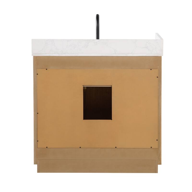 Altair Gavino Bath Vanity with Grain White Composite Stone Top, no Mirror