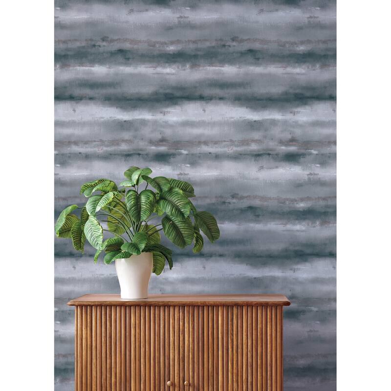 A-Street Prints Ayla Indigo Abstract Stripe Wallpaper