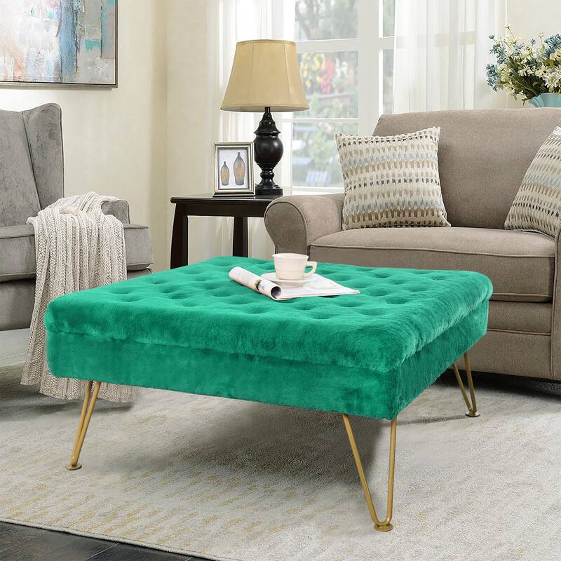 Square Fauxfur Coffee Table - 33"x33" x18"