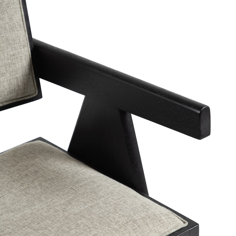 Furniture of America Evrena Modern Black Solid Wood Arm Chair (Set of 2)