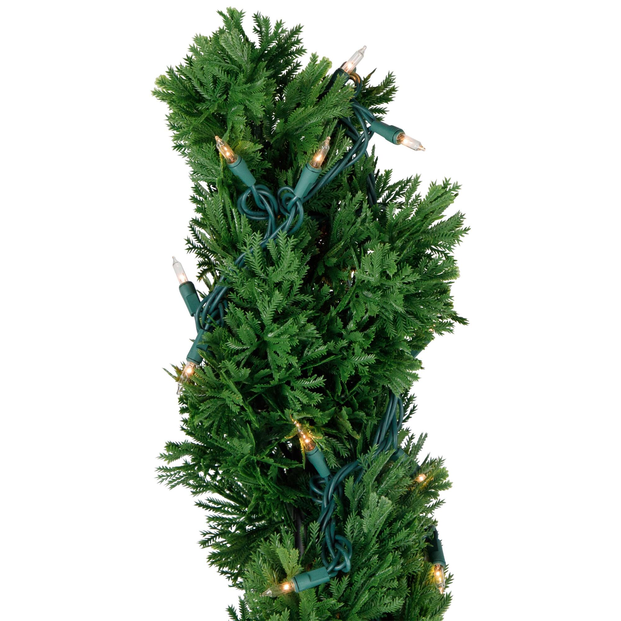 5.5' PreLit Artificial Cedar Spiral Topiary Tree in Urn Style Pot